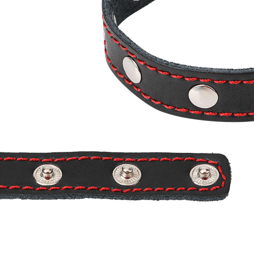 Кожаная утяжка на пенис с кнопками фото 3