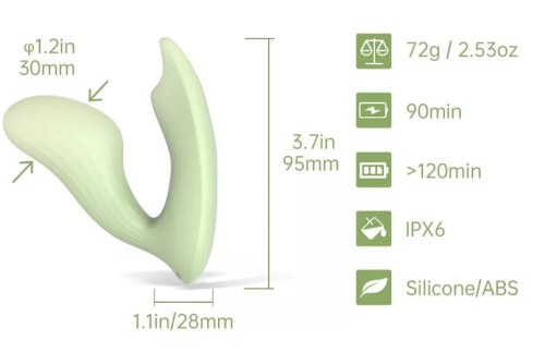 Вагинально-клиторальный смарт-стимулятор Magic Motion Umi зеленый фото 9