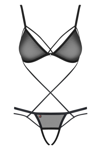 Сексуальное черное боди на бретелях с доступом S/M фото 3