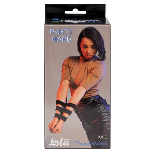 Черная веревка для бондажа Party Hard Do Not Disturb 5 м фото 6