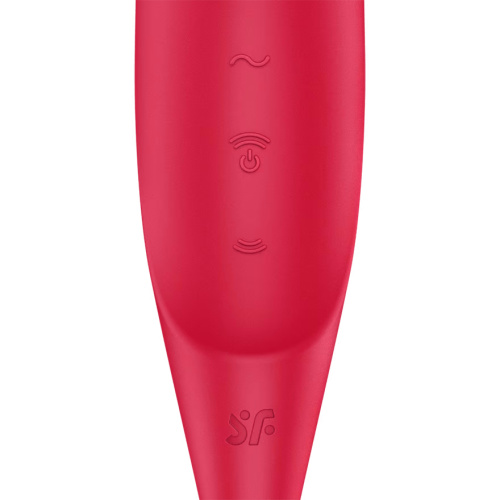 Вакуумный стимулятор с вибростимулирующим отростком Satisfyer Twirling Pro красный фото 9
