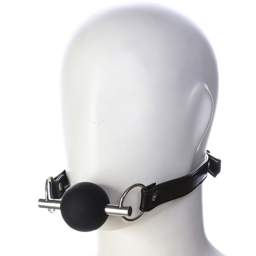 Черный кляп-шар из медицинского силикона фото 7