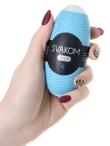 Мастурбатор-яичко Svakom Hedy голубой, 14 см фото 2