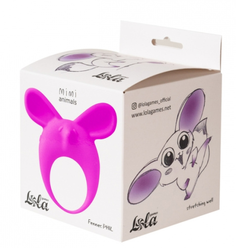 Эрекционное виброкольцо Mimi Animals Fennec Phil Purple фото 3
