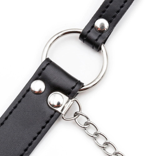 Черный кляп из силикона с зажимами для сосков фото 7