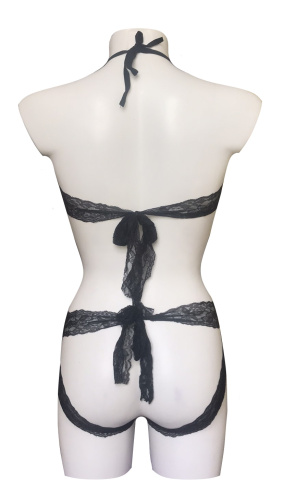 Обольстительное черное боди с кружевом S фото 2