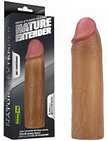 Удлиняющая насадка на пенис Revolutionary Silicone Nature Extender мулат + 4 см