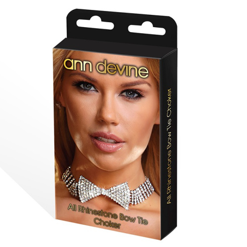 Ожерелье-бабочка из блестящих кристаллов Bow Tie Choker фото 3