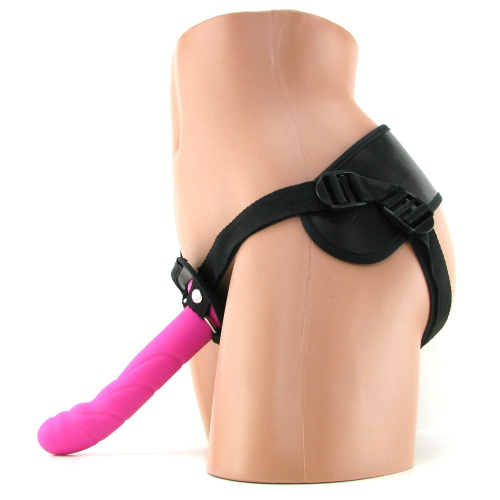 Страпон с розовым силиконовым вибродилдо Rippler фото 4