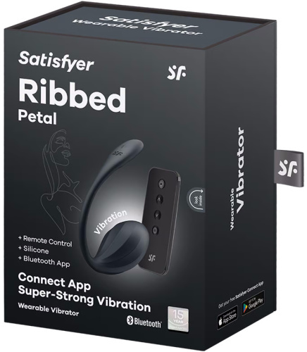 Мощный смарт-вибростимулятор Satisfyer Ribbed Petal черный фото 6