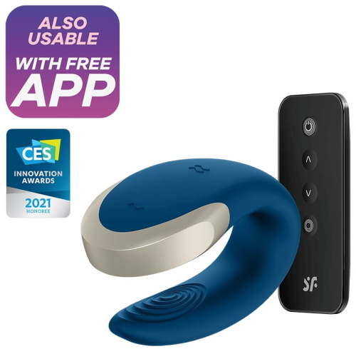 Смарт-стимулятор для пар Satisfyer Double Love голубой фото 3