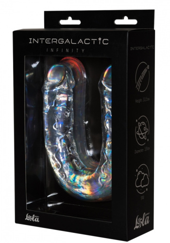 Двусторонний прозрачный фаллоимитатор Intergalactic Infinity 35 см фото 4