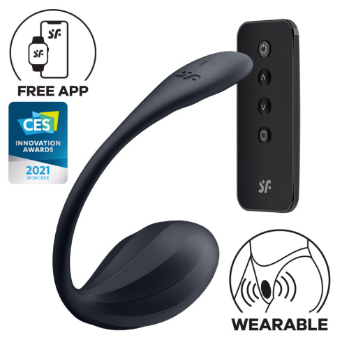 Мощный смарт-вибростимулятор Satisfyer Ribbed Petal черный фото 2