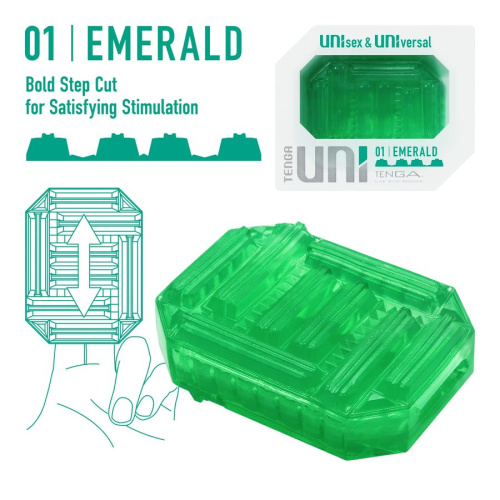 Мастурбатор Tenga Uni Emerald зеленый фото 2