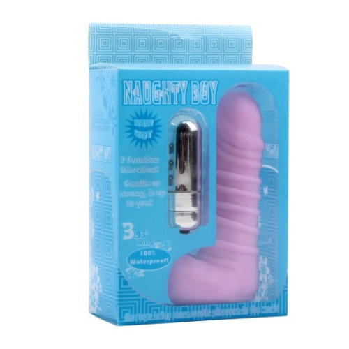 Вибратор ребристый с мошонкой сиреневый фото 3