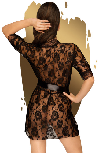 Соблазнительный черный пеньюар со стрингами Penthouse Sweet Retreat S/L фото 2