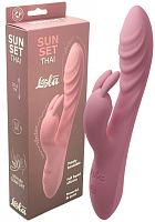 Рельефный вибратор с клиторальным стимулятором Thai Sunset