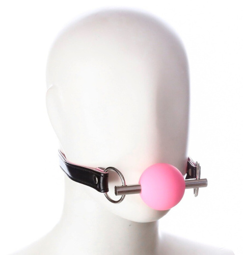 Розовый кляп-шар из медицинского силикона фото 11