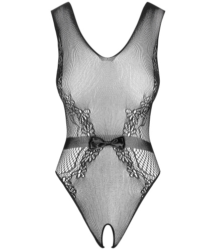 Элегантное черное боди-сетка с доступом S/L фото 3