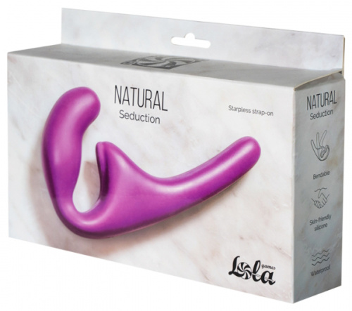 Безремневой анальный страпон Natural Seduction фиолетовый фото 9