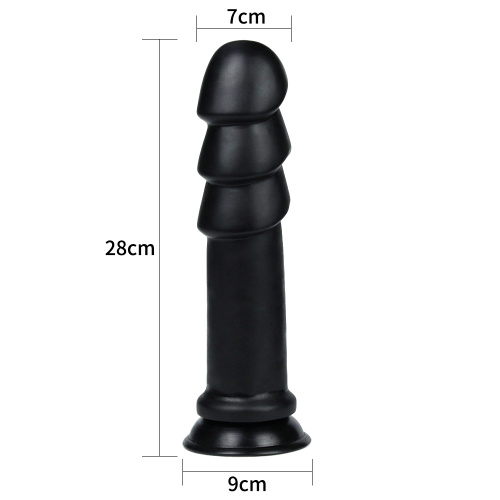 Черный фаллоимитатор King-Sized Anal Ripples 28 см фото 8