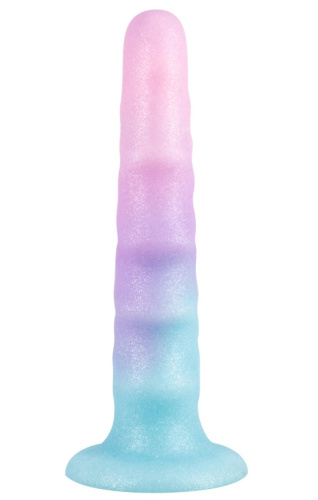 Блестящий фаллос на присоске Flow Unicorn 17 см фото 3