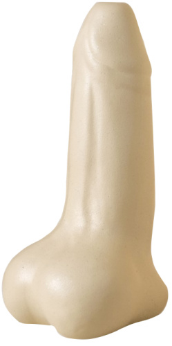 Матовая настольная ваза керамическая Достоинство бежевый цвет 21 см фото 2