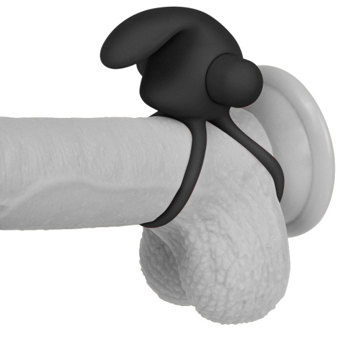 Двойное виброкольцо Power Clit чёрное фото 5