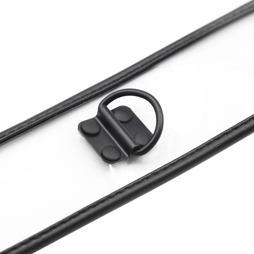 Прозрачный ошейник с заклепками на металлическом поводке фото 3