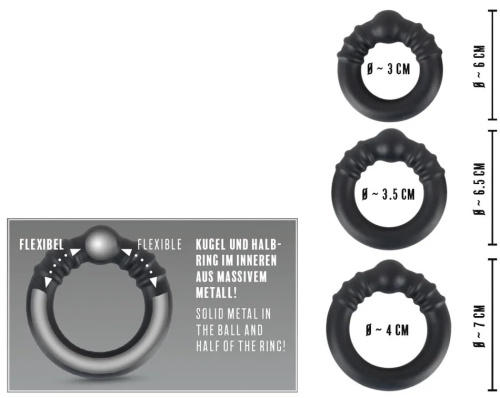 Набор силиконовых эрекционных колец Rebel фото 6