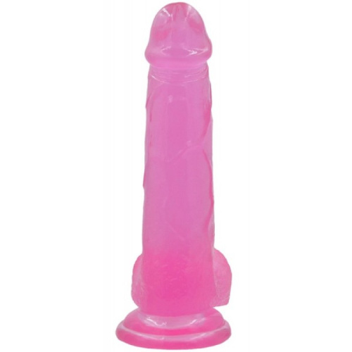 Фаллос на присоске Jelly Studs Crystal Dildo Large розовый 20 см фото 2
