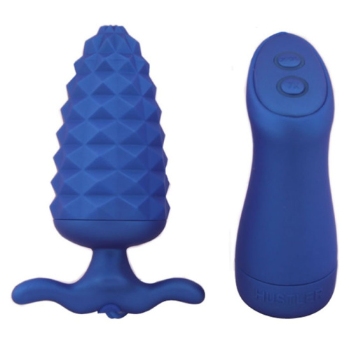 Синяя анальная пробка с 7 скоростями и функциями Spark Plug фото 2