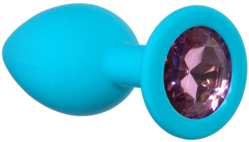 Анальная пробка Emotions Cutie Small Turquoise Pink Crystal