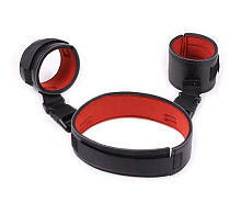Ошейник с наручниками черно-красный