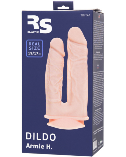 Двойной фаллоимитатор с присоской RealStick Silicone Armie H 19 см фото 13