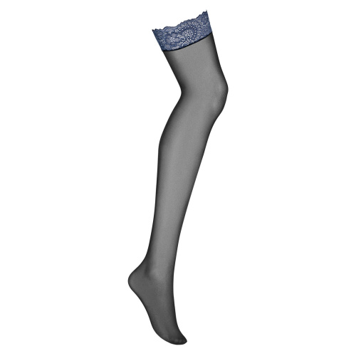 Чулки с ажурной голубой резинкой Auroria S/M фото 3