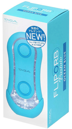 Футуристичный мастурбатор Tenga Flip ORB Ocean голубой фото 11