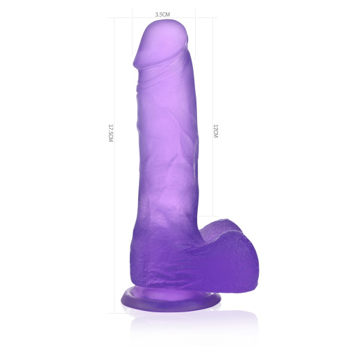 Фиолетовый фаллос Jelly Studs Crystal Dildo Medium 18 см фото 2