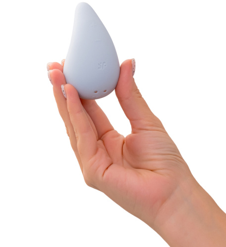 Клиторальный вибростимулятор Satisfyer Dew Drop голубой фото 3