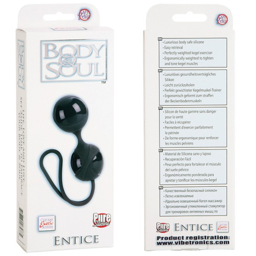 Черный тренажер кегеля из силикона и пластика фото 3