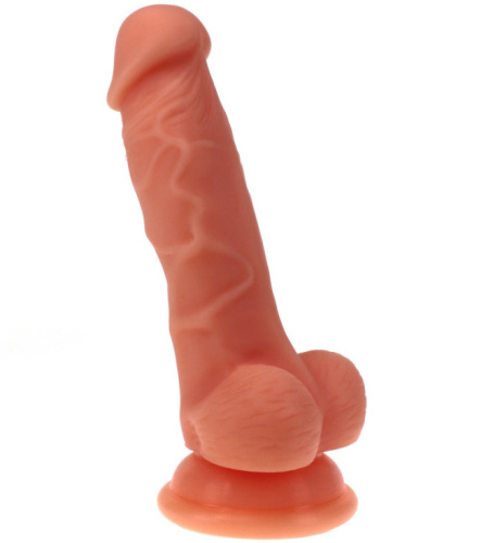 Рельефный фаллоимитатор телесного цвета X-Men 17 см фото 2