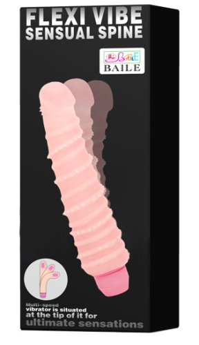 Гнущийся вибратор с хребтом Flexi Vibe 21 см фото 9