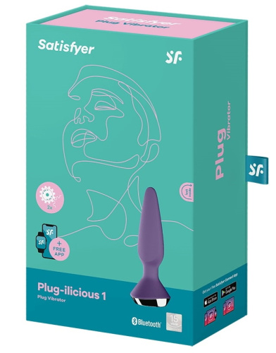 Анальный смарт-стимулятор с вибрацией Satisfyer Plug-ilicious 1 фиолетовый фото 10