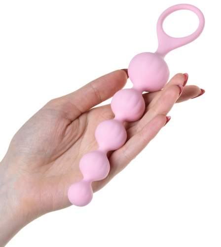 Набор анальных цепочек Satisfyer Love Beads розовый и синий фото 7