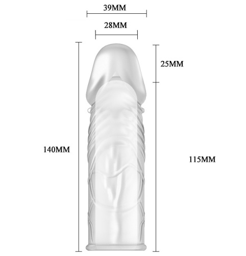 Прозрачная насадка на пенис Penis Sleeve + 2,5 см фото 5