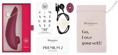 Бесконтактный стимулятор клитора Womanizer Premium 2 Bordeaux фото 9
