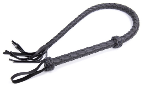 Черный кнут с хлыстами 121 см фото 3
