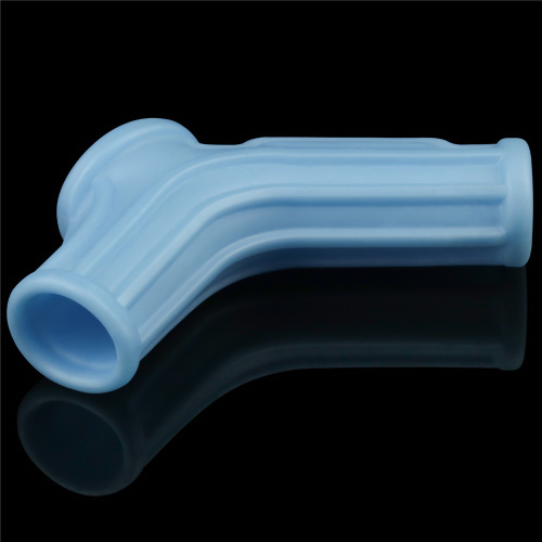 Рельефная насадка на пенис с вибрацией Ridge Knights голубая фото 6