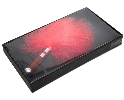 Красный перьевой тиклер 15 см фото 3