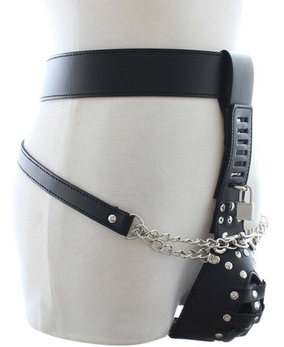 Мужской пояс верности на цепях с замком фото 2